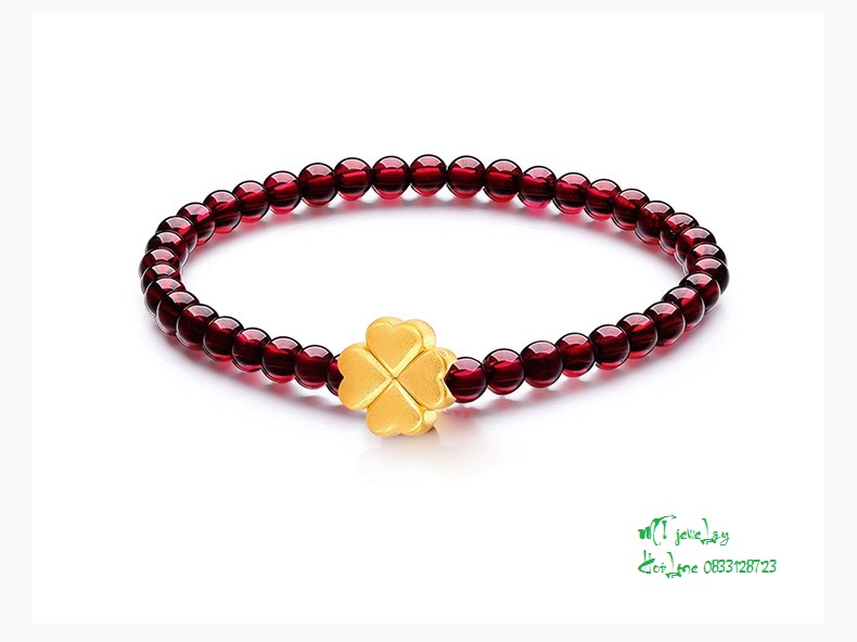 Charm Cỏ 4 lá vàng 24k
