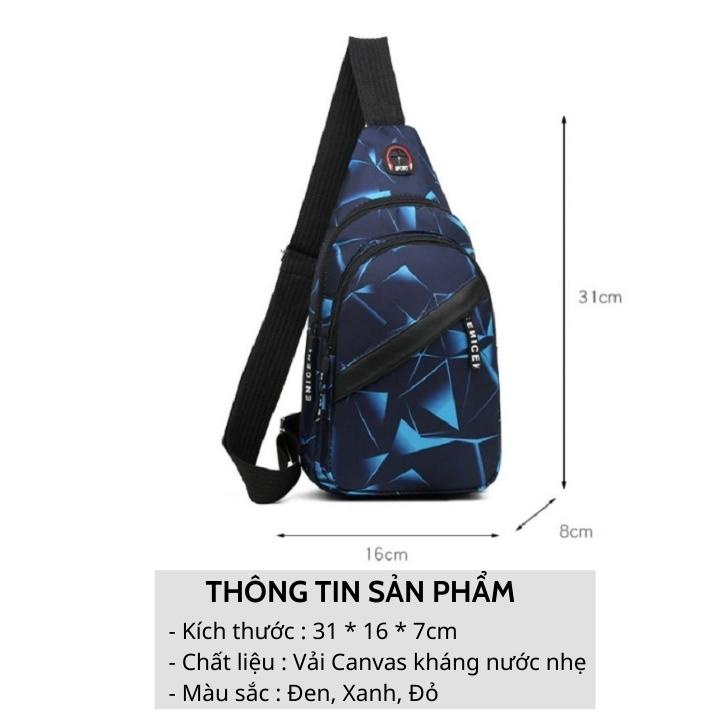 Túi đeo chéo nam nữ Unisex vải canvas thời trang phong cách Hàn Quốc TC09