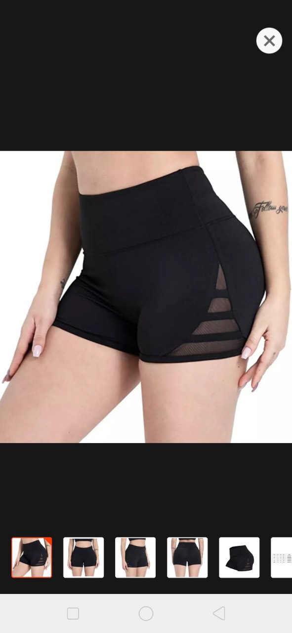 Quần Short Tập Gym Phối Lưới Cạp Cao