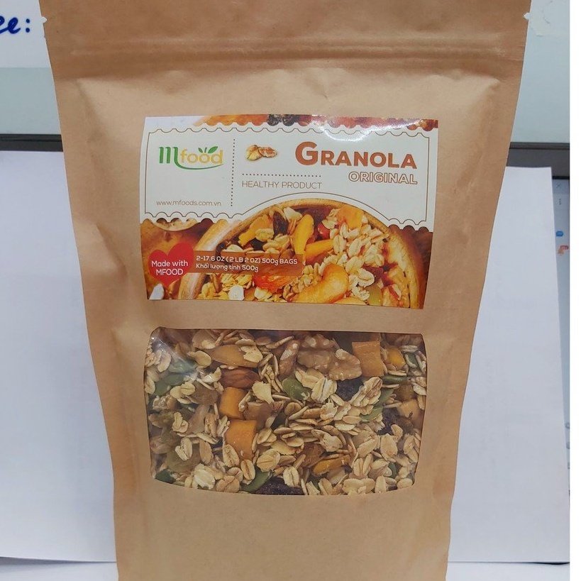 Ngũ cốc granola túi giấy 500g thương hiệu mfood