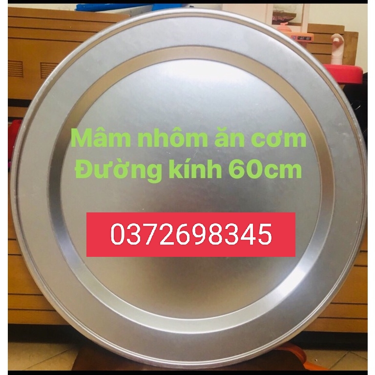 Mâm nhôm ăn cơm ĐK 62 màu trắng