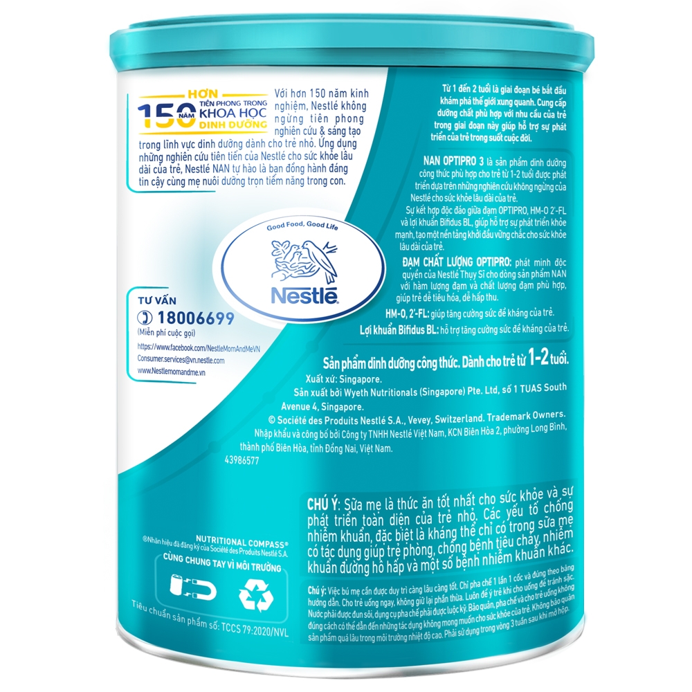 Sữa bột NAN Optipro PLUS HMO 3 (900g) (Lon)