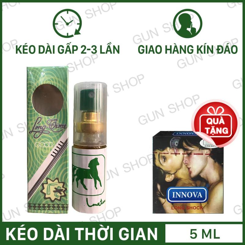 Tinh chất chai xịt Longtime (Thái Lan) + Tặng 1 bao cao su Innova Đen Kéo Dài Thời Gian Quan Hệ (Hộp 3 chiếc) - Lovekiss