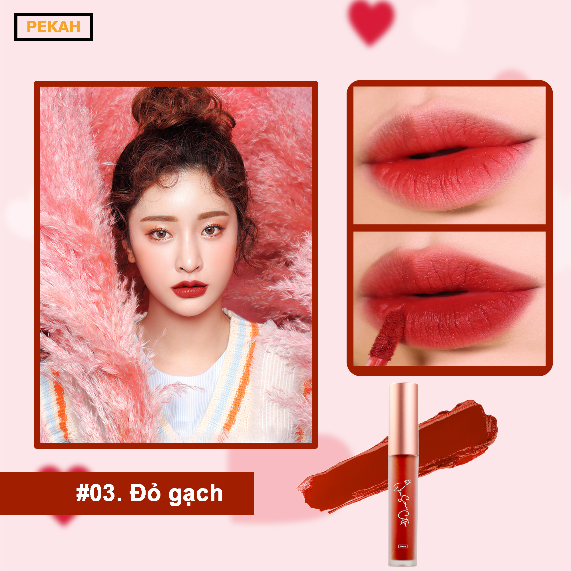 Son kem lì Hàn Quốc chính hãng PEKAH WINSOME COTTON TINT màu tự nhiên môi mềm mịn lâu trôi , không thấm nước | Son kem lì chính hãng Hàn Quốc lâu trôi