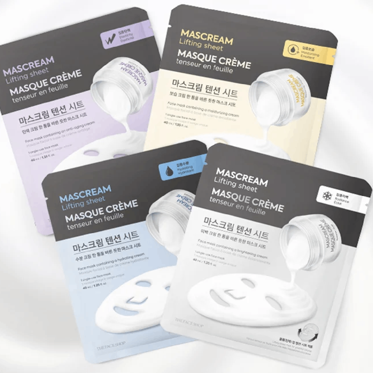 [Mã Costfst3 -8% Đơn 250K] Mặt Nạ Cấp Ẩm Thefaceshop Deeply Moisturizing Mascream Lifting Sheet Mask 40Ml