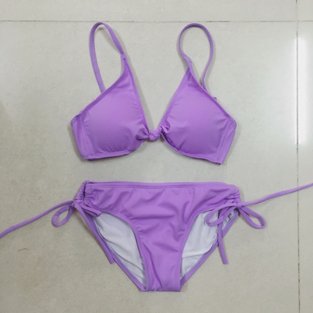 Set bikini tam giác tím cực hot