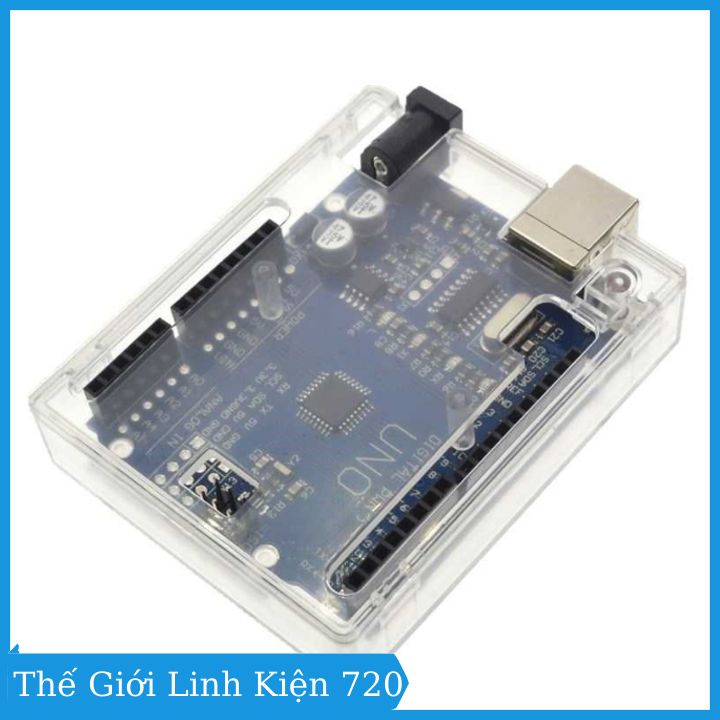 Vỏ case mica đựng, bảo vệ Arduino Uno R3
