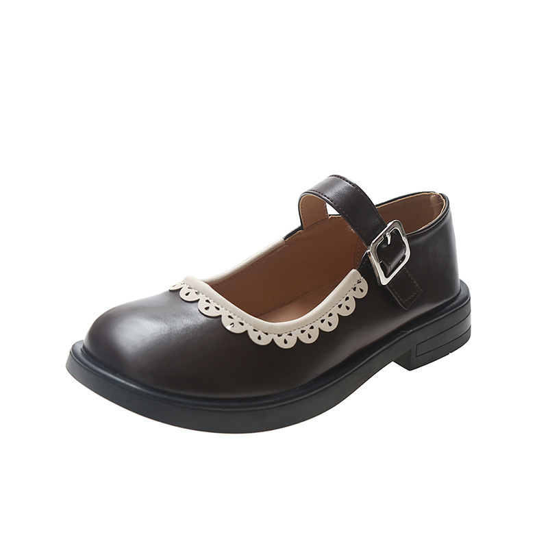 2021 giày da nhỏ mary jane mẫu mới mùa hè, váy nữ, giày đồng phục lolita ren đầu to phong cách đại học