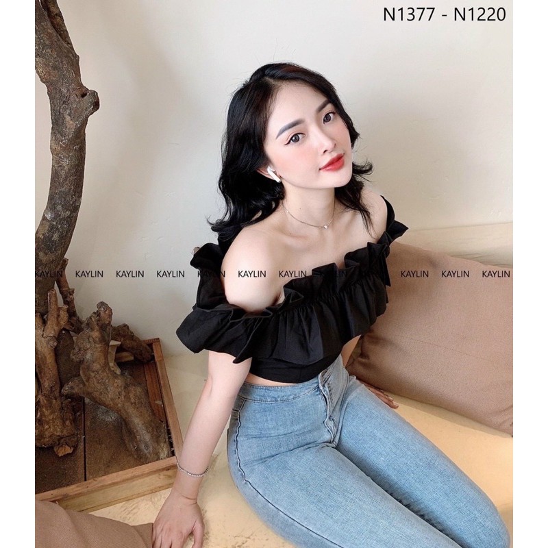 [HCM]Áo Bẹt Vai Nhún Xinh