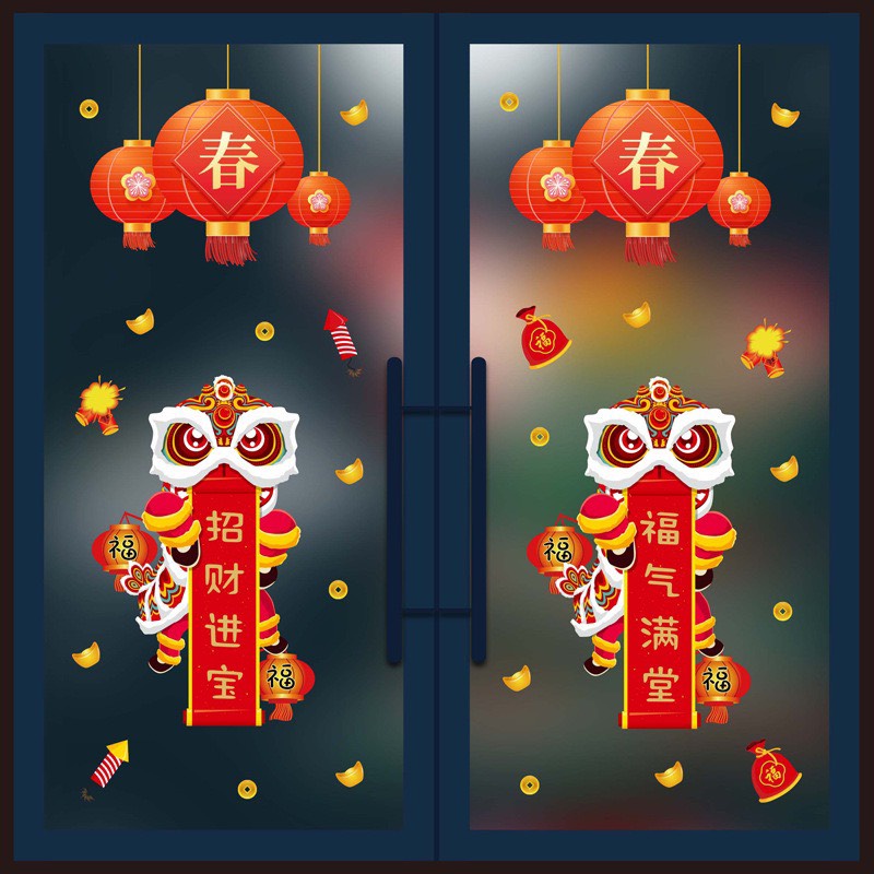 Decal dán Tết 2024 GIÁP THÌN - Decal dán tường xuân QT971