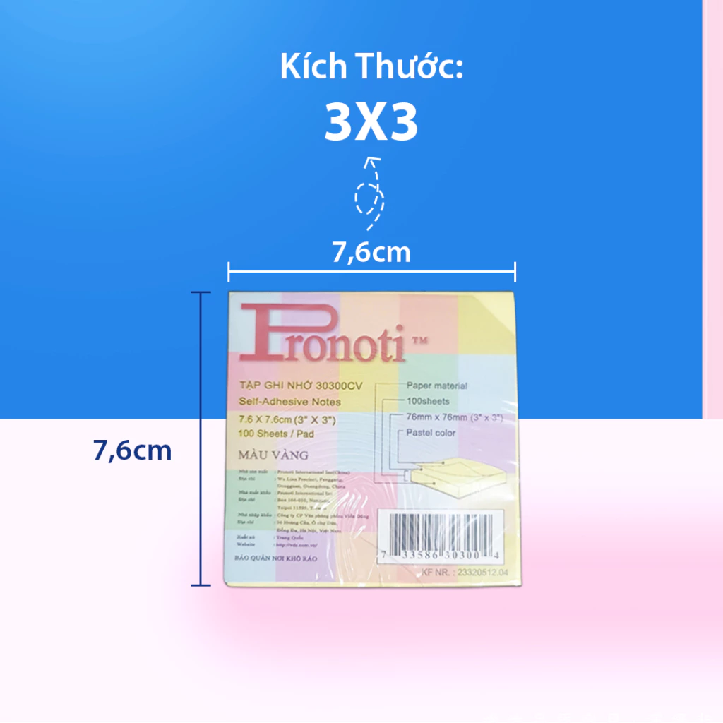 Giấy Note Vàng PRONOTI, Giấy Ghi Chú Nhiều Size, Ghi Chú Thông Tin Nhanh Chống Tiện Lợi