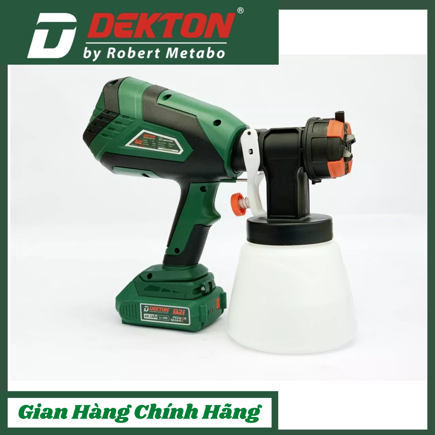 Máy Phun Sơn Dùng Pin Dekton D21-MPS1000 (THÂN MÁY) ( HỆ PIN DEWALT)