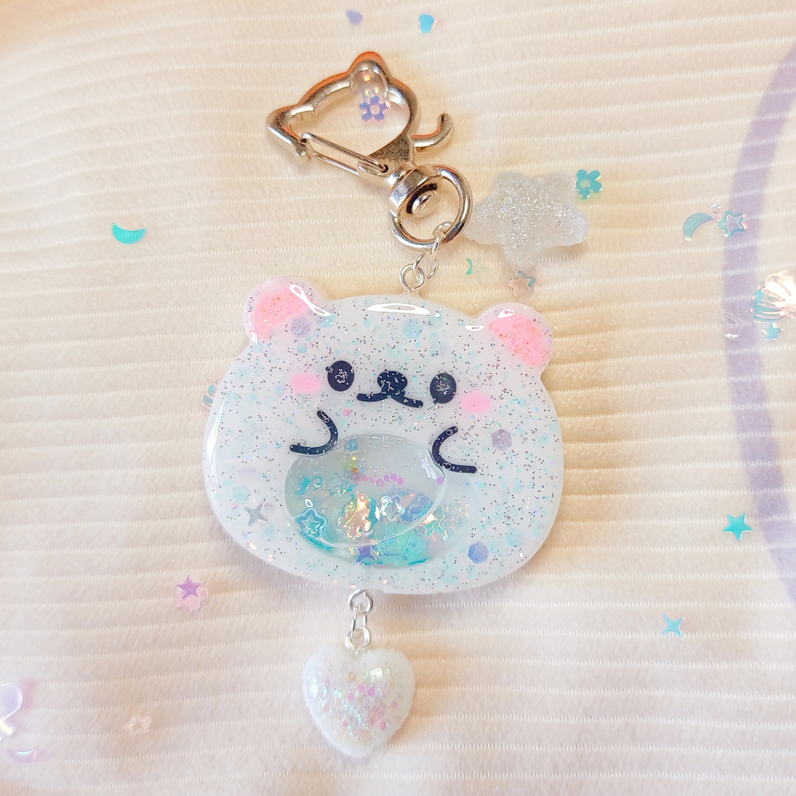 Móc khóa resin hình gấu handmade