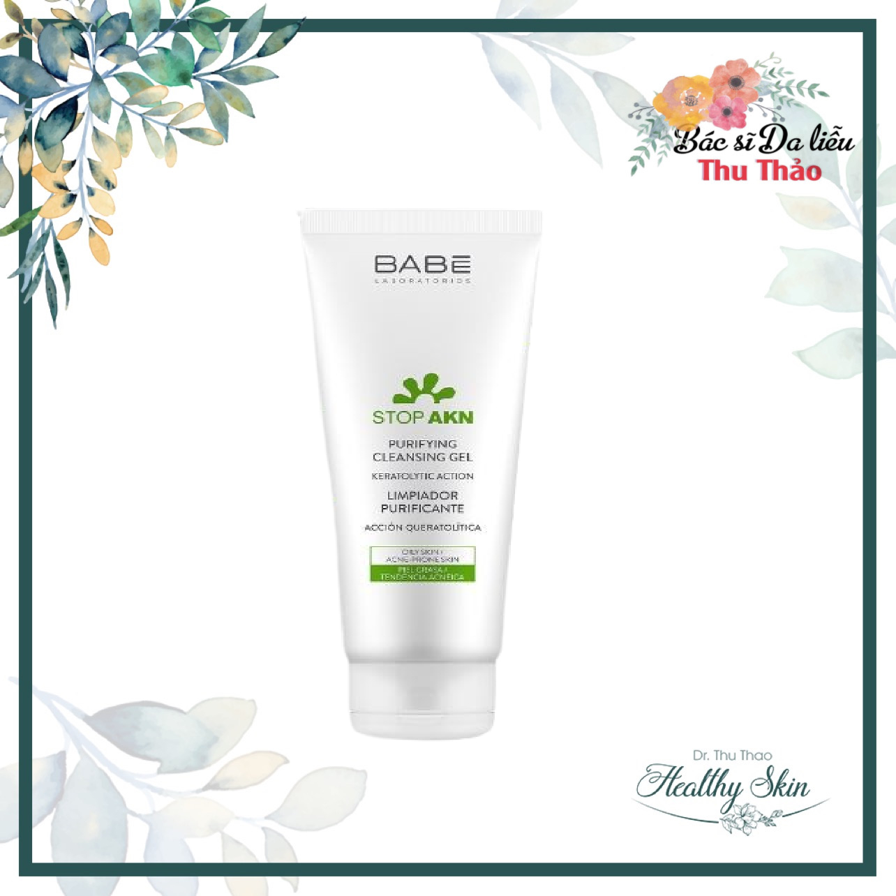 Sản phẩm làm sạch da babe stop akn purifying cleansing gel 100ml- 200ml
