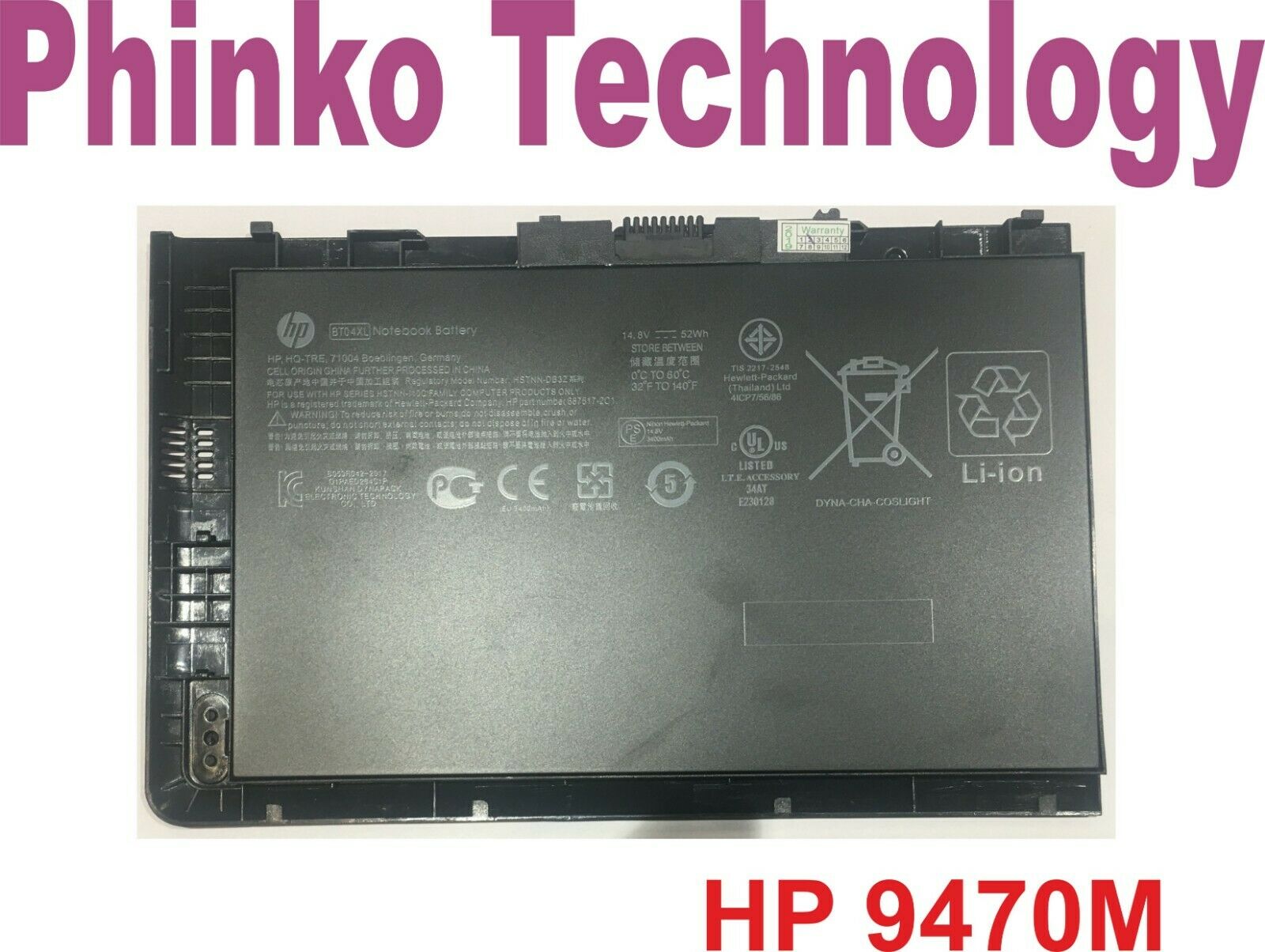 🎁PIN ZIN 🎁 PIN LAPTOP HP EliteBook Folio 9470m 9470 9480 9480m BT04 BA06 XL hstnn-110c hstnn-ib3z