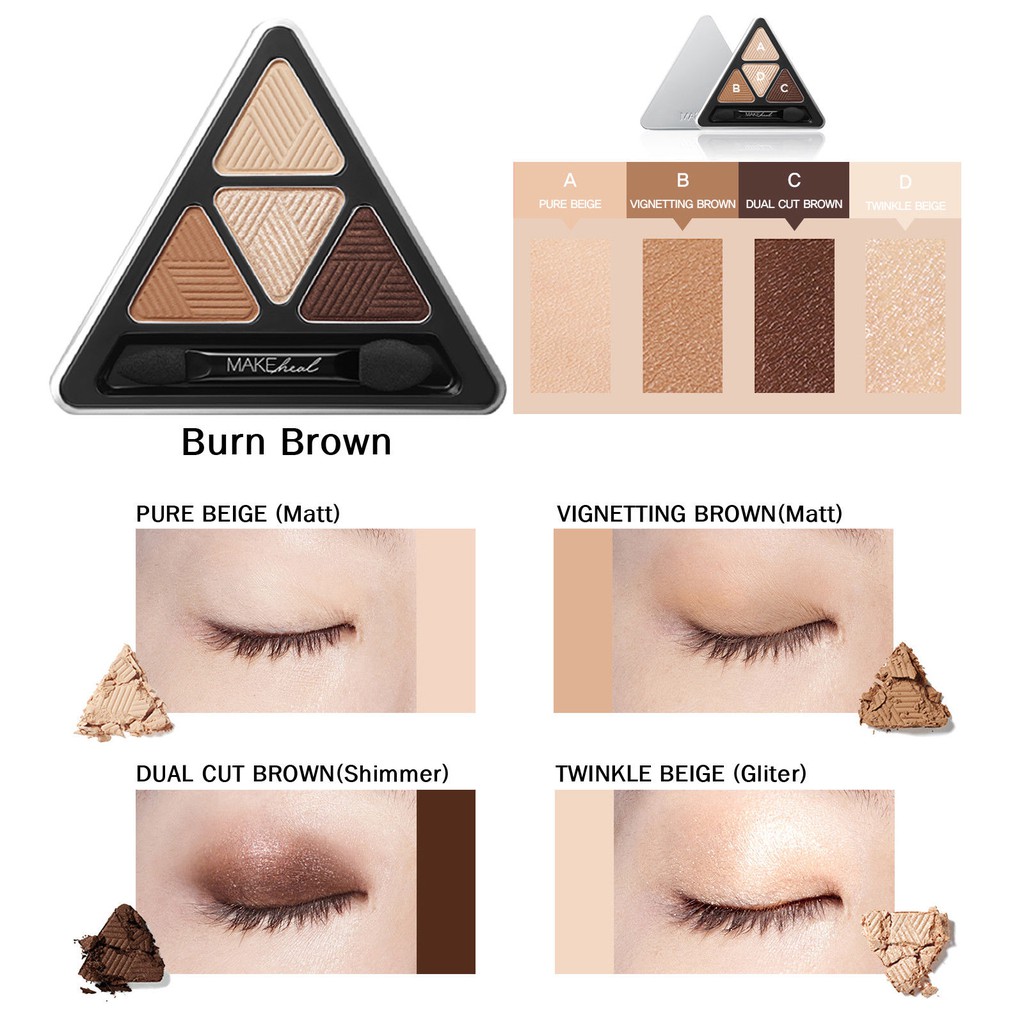 [HCM]Bảng Phấn Mắt 4 Màu MAKEheal Hidden Triangle Palette 4g
