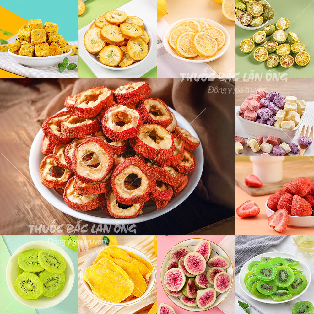 Sơn tra thái lát 100g (Táo gai sấy khô, pha trà hỗ trợ tiêu hóa) - Lãn Ông