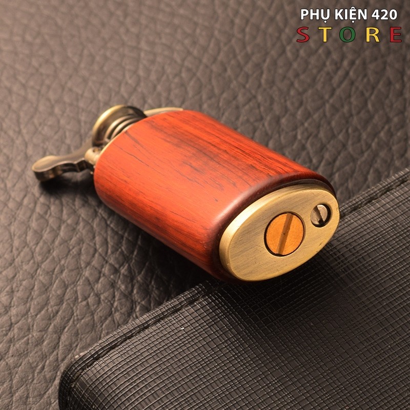 Máy Lửa Xăng Đá Vỏ Gỗ Cỡ Trung - Bật Lửa Hộp Quẹt Độc Lạ Đẹp (may lua xang da vo go co trung - bat lua hop quet doc la dep)