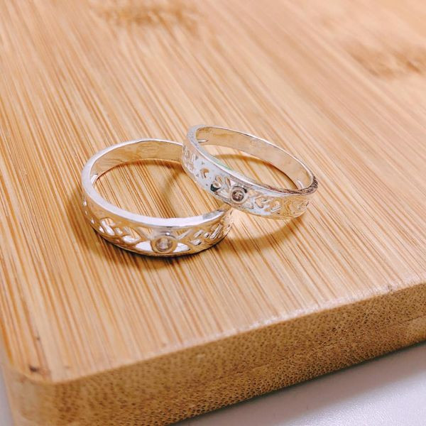 Nhẫn đôi nhẫn cặp JQN chất liệu bạc chuẩn sáng đẹp D17