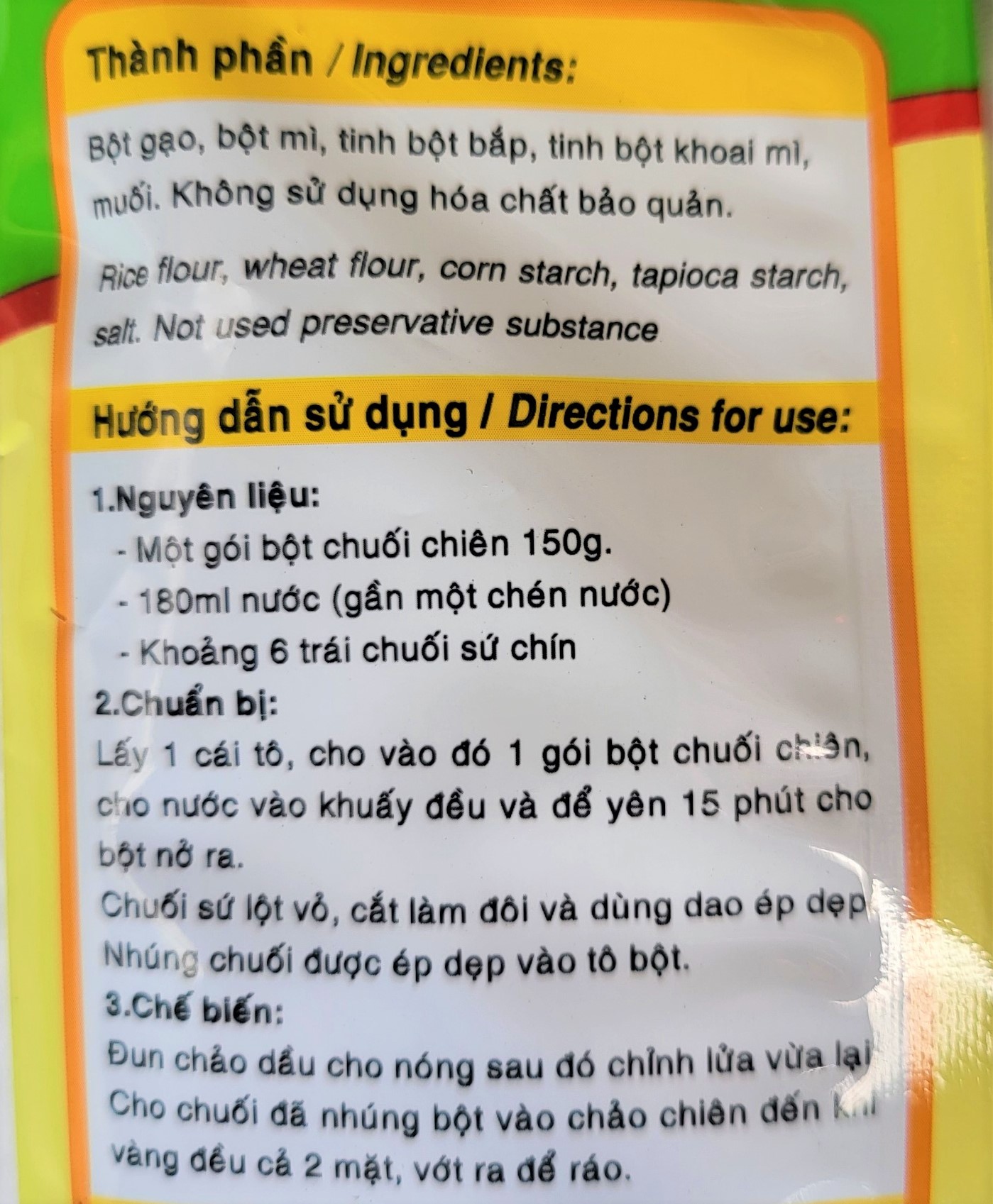 [Túi 150g] BỘT CHUỐI CHIÊN [VN] BÍCH CHI Fried Banana Powder Mix