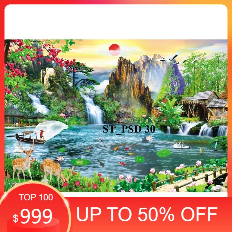 Tranh nền dán hồ cá 3D Aqua nhiều kích thướt