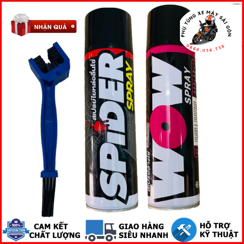 Combo rửa sên và dưỡng sên WOW + SPIDER 600ml Thái Lan [Mua Combo tặng bàn chải 3D]