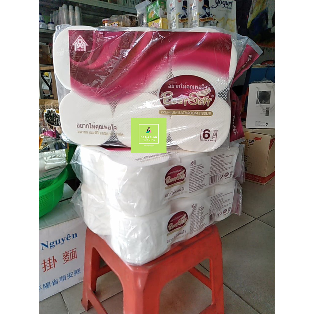 GIẤY BEST SOFT THÁI LAN LỐC 6 CUỘN -  KHÔNG LÕI