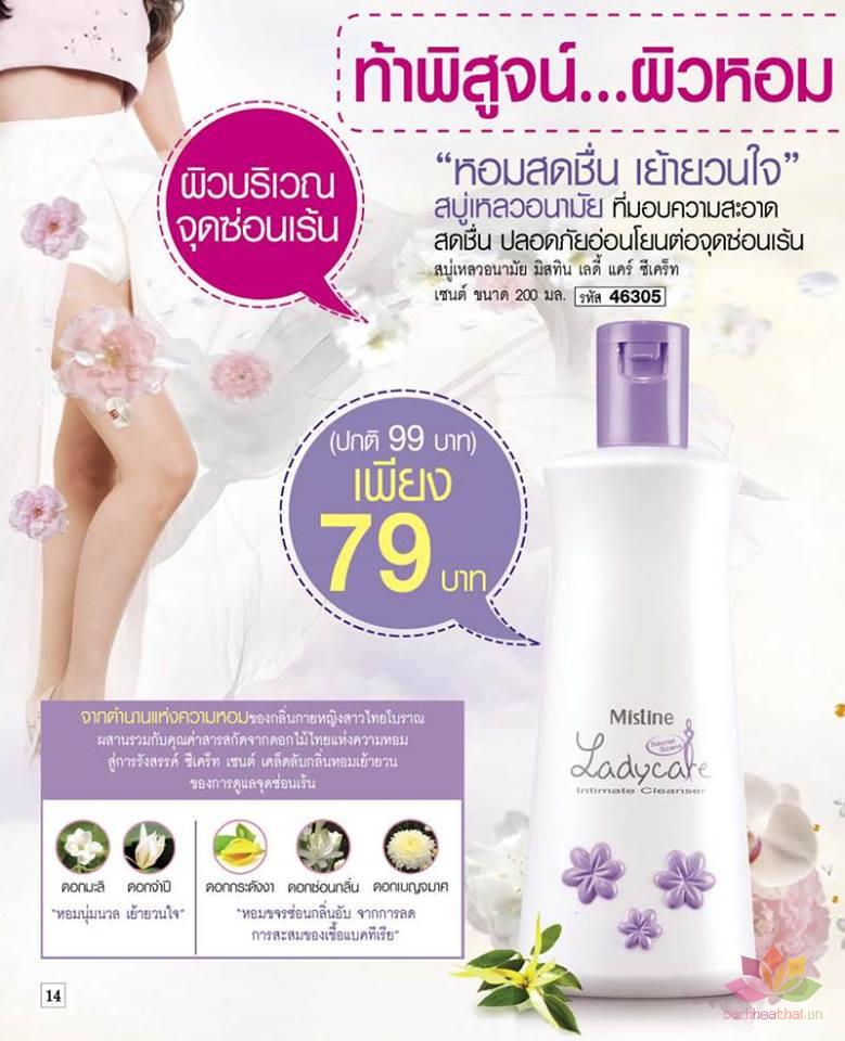 Dung dịch vệ sinh phụ nữ Mistine Ladycare Thái Lan Hồng
