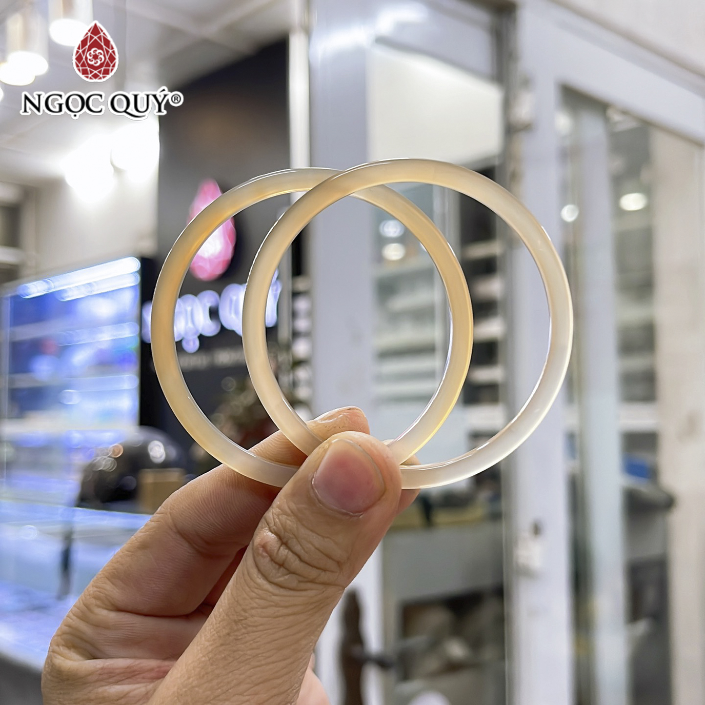 [HCM]Combo 2 Vòng Tay Mã Não Trắng Ngà Mệnh Kim Thủy - Ngọc Qúy Gemstones