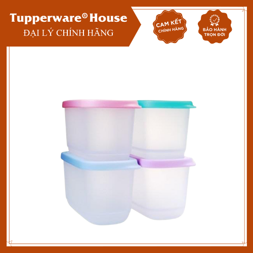 Bộ hộp BQTP Cubix mini rectangular 250ml (Set 4)