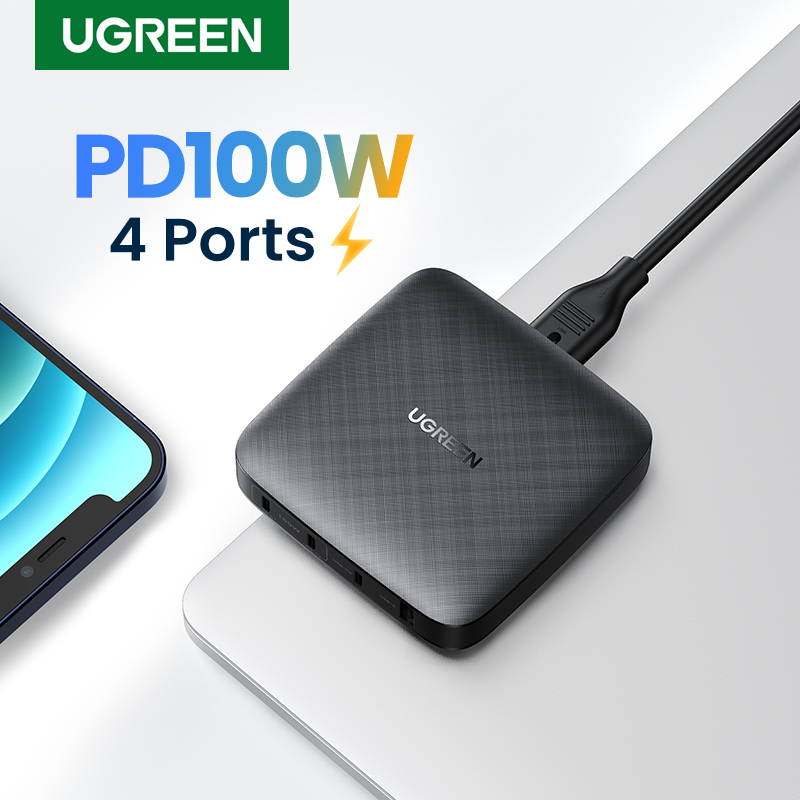 UGREEN 100W Desk Charger Fast Charging for iPad pro 2021 Laptops Tablets Mobile Phones