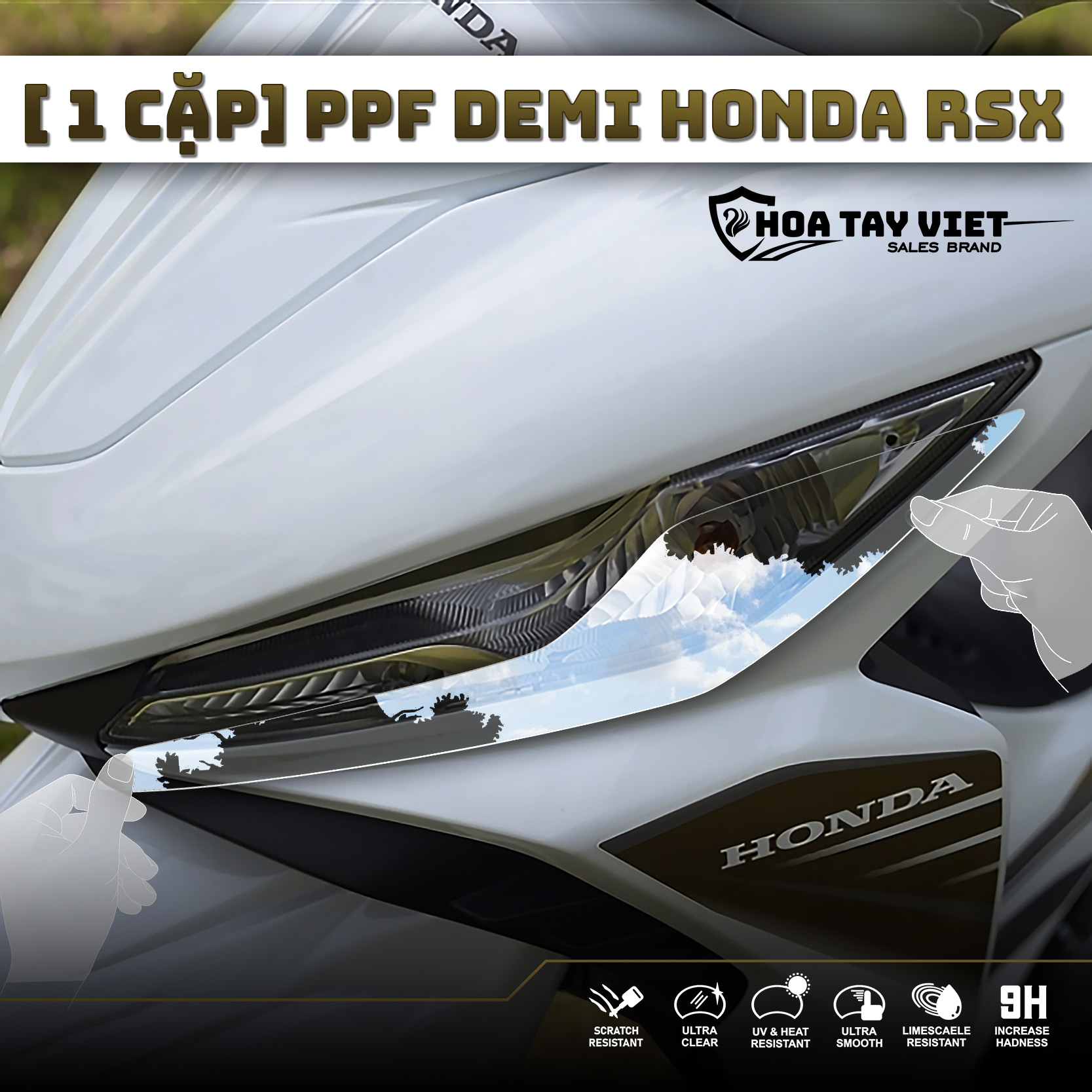 Miếng dán chóa đèn xe honda wave rsx bảo vệ và phục hồi chóa đèn rsx