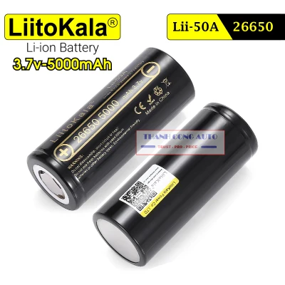 01 viên pin sạc Liitokala Engineer Lii-50A 3.7V 26650 5000mah 20A Dung Lượng Cao dùng cho đèn pin, thiết bị điện tử cao...