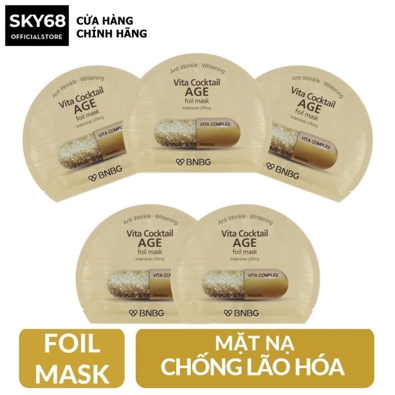 Combo 5 Mặt nạ dưỡng da giúp nâng cơ, chống lão hóa BNBG Vita Cocktail Age Foil Mask - Intensive Lifting 30ml x 5