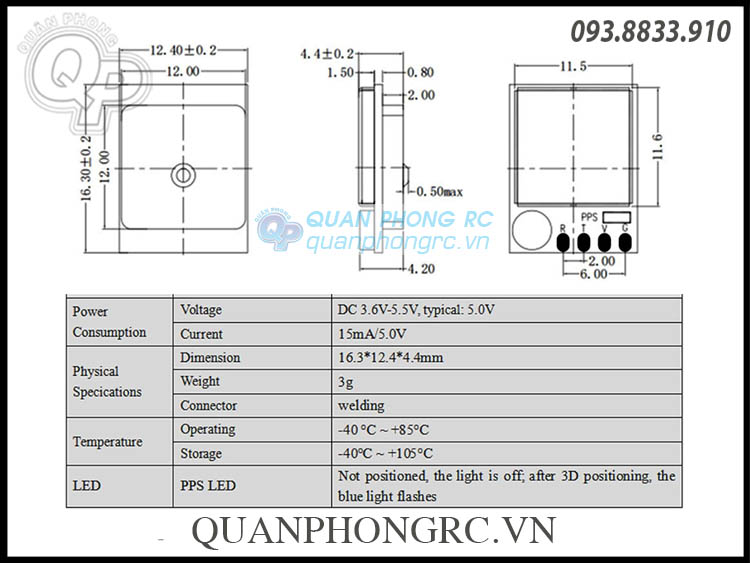 Beitian M10 BE-122 GPS Module dành cho máy bay điều khiển