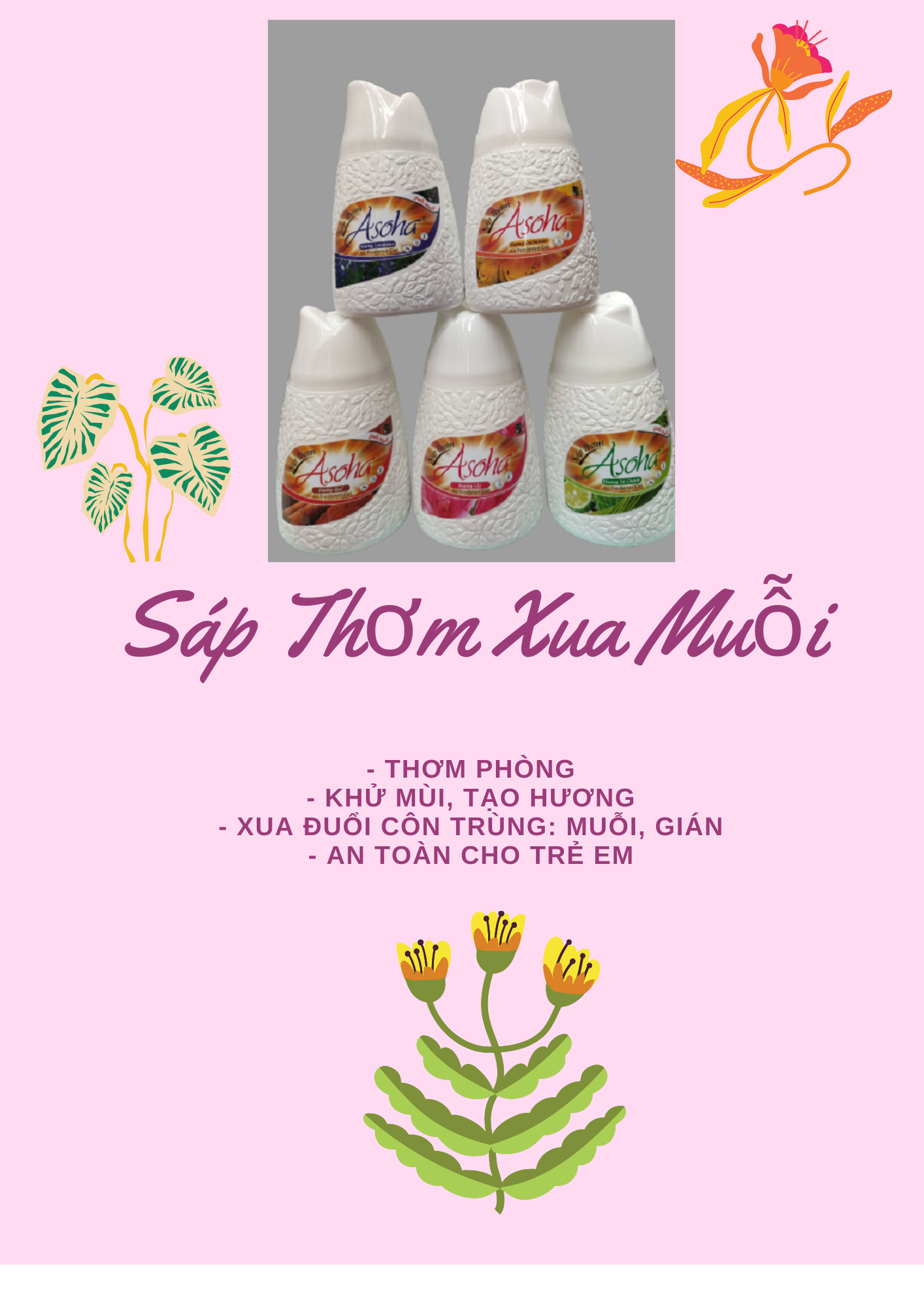 Combo 3 hũ sáp thơm đuổi muỗi 250g