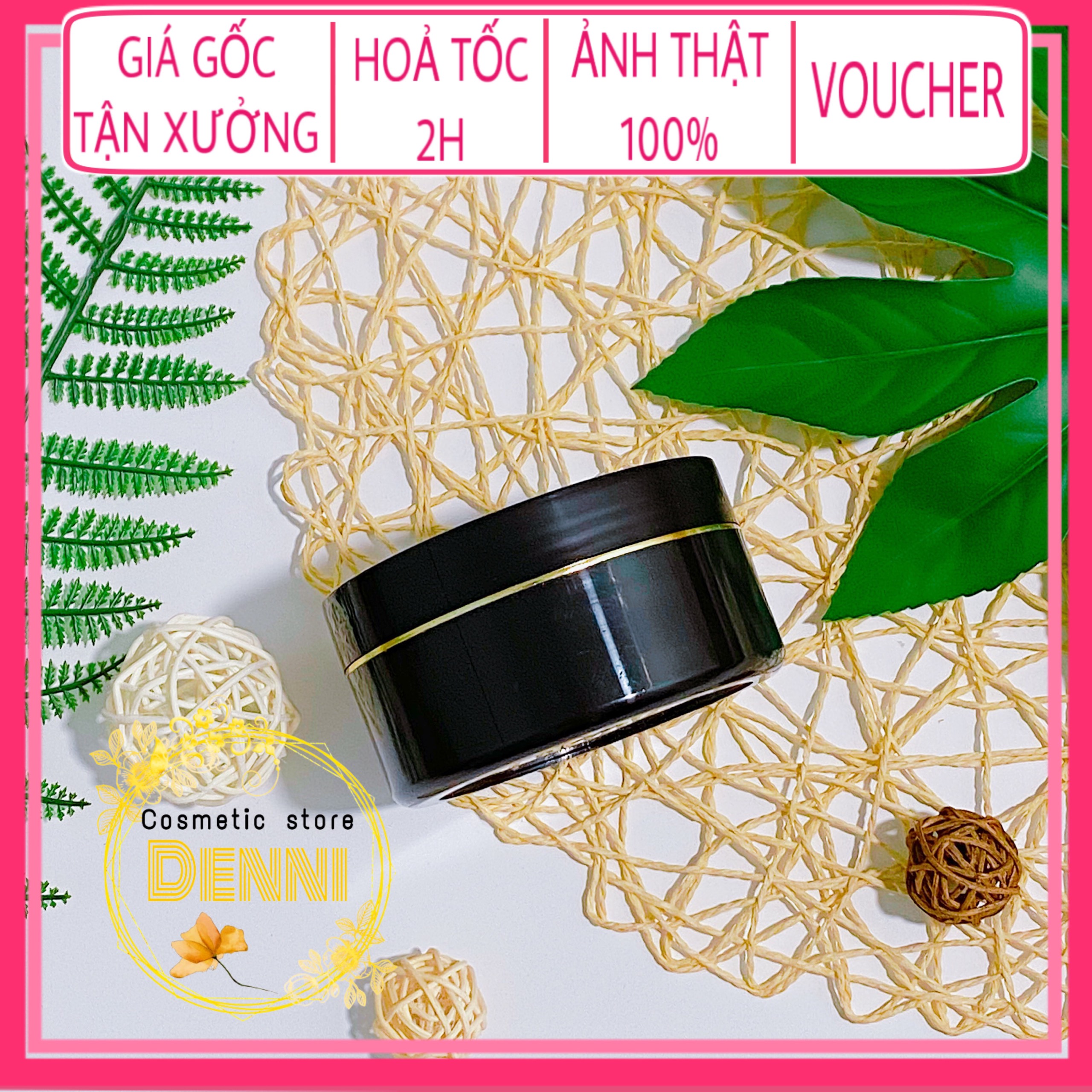 Hủ màu đen đựng kem 200g có độn đáy
