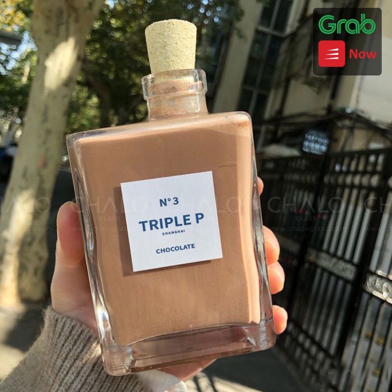 CHAI THUỶ TINH DÁNG VUÔNG NẮP GỖ 300ML, CHAI LỌ THUỶ TINH ĐỰNG NƯỚC, CHAI TRƠN KHÔNG IN HÌNH
