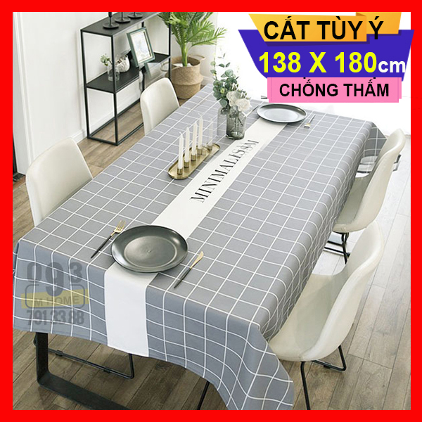 Tablecloth, Table Cloth PEVA, Kitchen Dining Table Linens Outdoor Indoor 180x138 cm