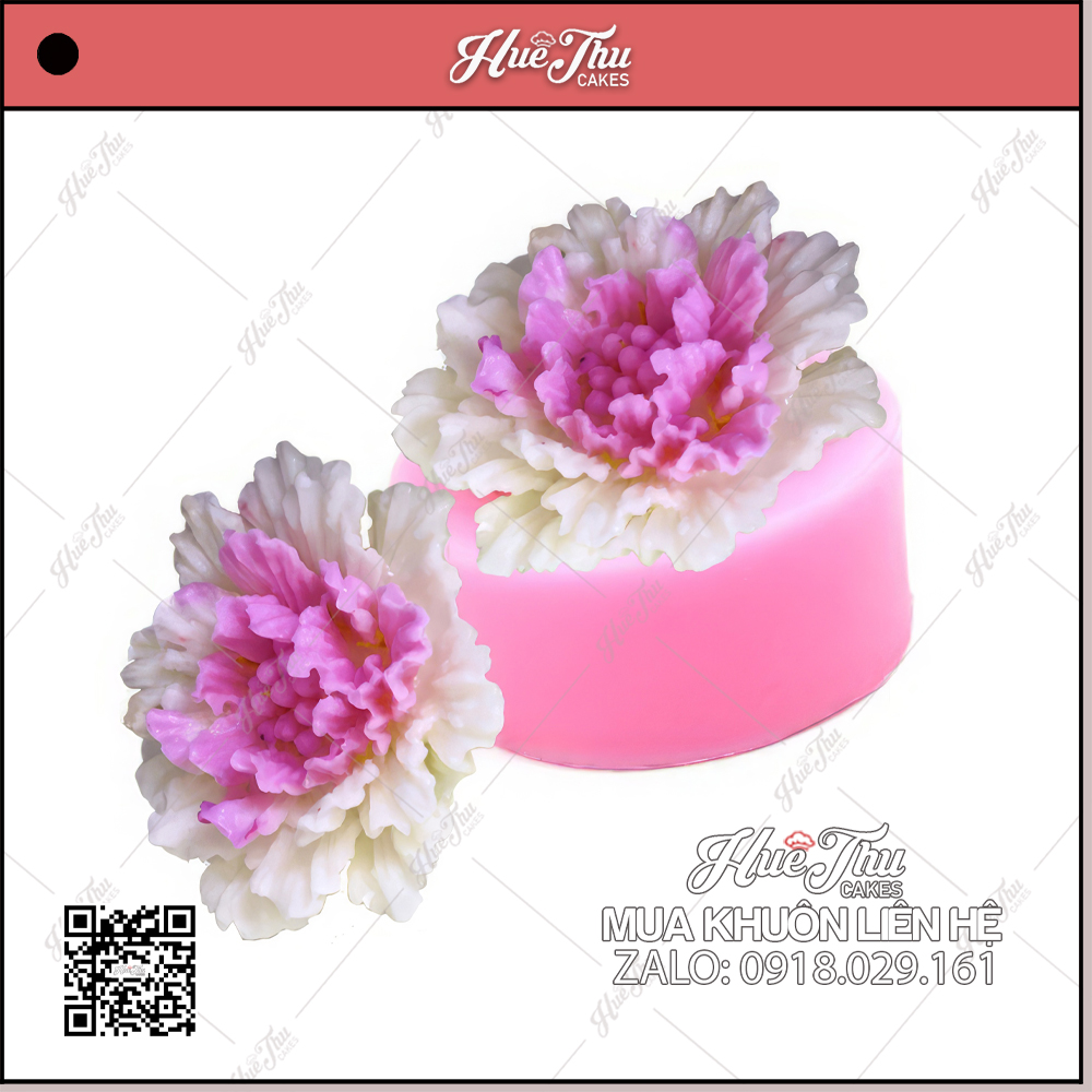 Khuôn silicon Hoa Mẫu Đơn Cánh Đứng làm bánh rau câu 3D 4D nhấn xôi, fondant, socola, nến hanmade