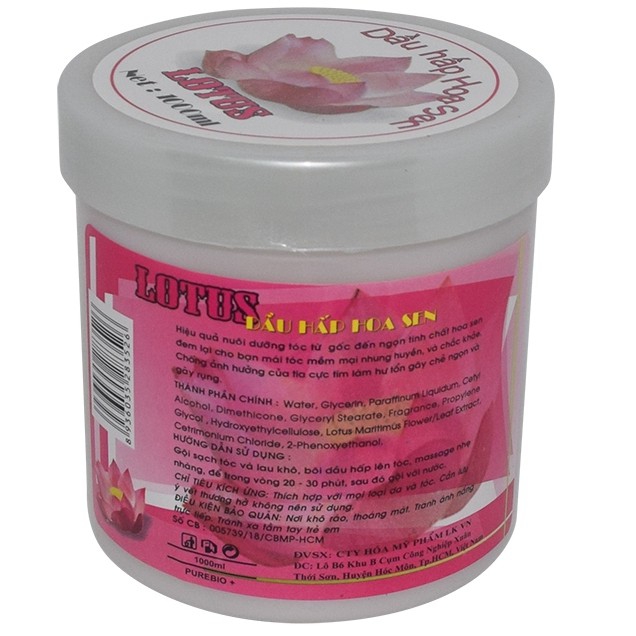 [HCM]Kem ủ tóc Hoa Sen Lotus 1000ml
