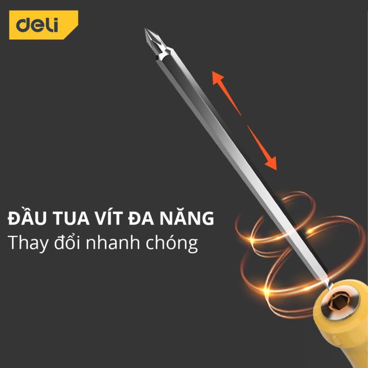 Tua Vít Đa Năng 2 Đầu Deli - Đầu Vít Từ Tính PH1 và 5.0 - Chất Liệu Thép CR-V Siêu Bền Chống Mòn, Gỉ - DL625100S/DL625150S - Hình ảnh 6