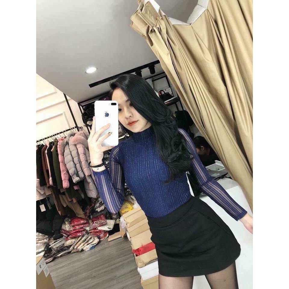 Áo nhũ kẻ siêu hót ( kèm ảnh thật)