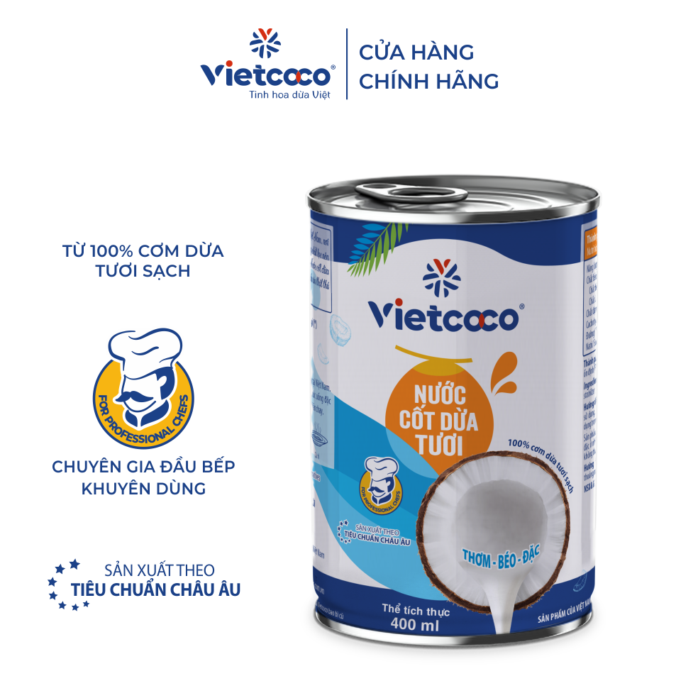 Nước cốt dừa vietcoco- Lon 400 ml