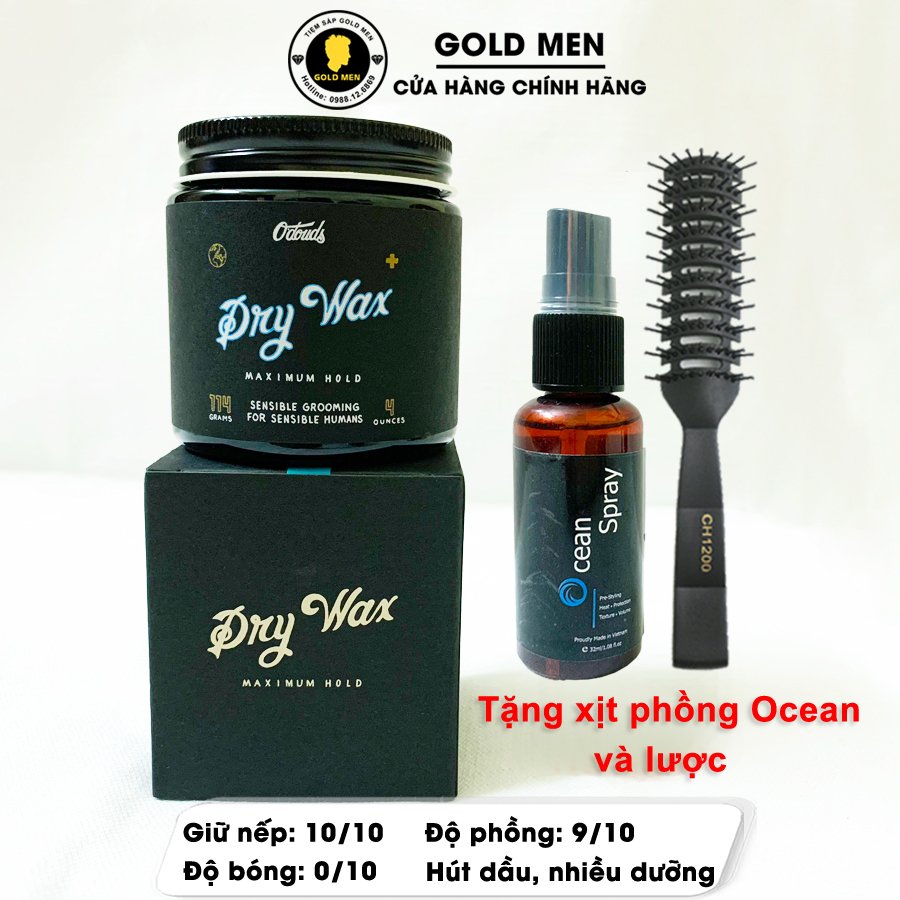Sáp vuốt tóc O'douds Matte Paste, Dry Wax, Styling Treatment + Tặng quà
