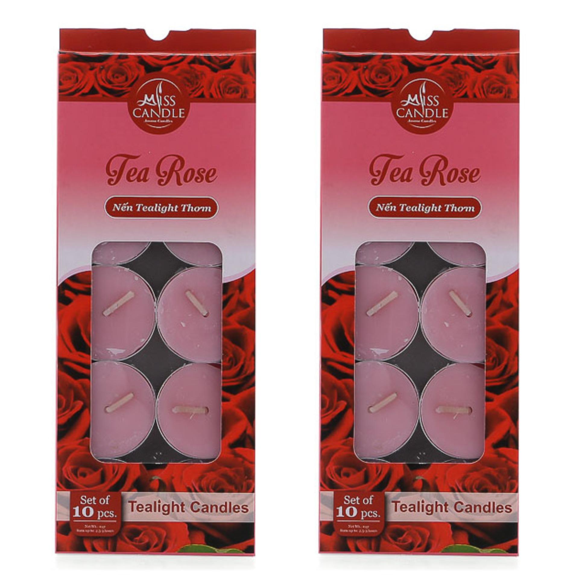 Bộ 20 nến tealight thơm hương hoa hồng Miss Candle FtraMart FTM-NQM0147 (Hồng)