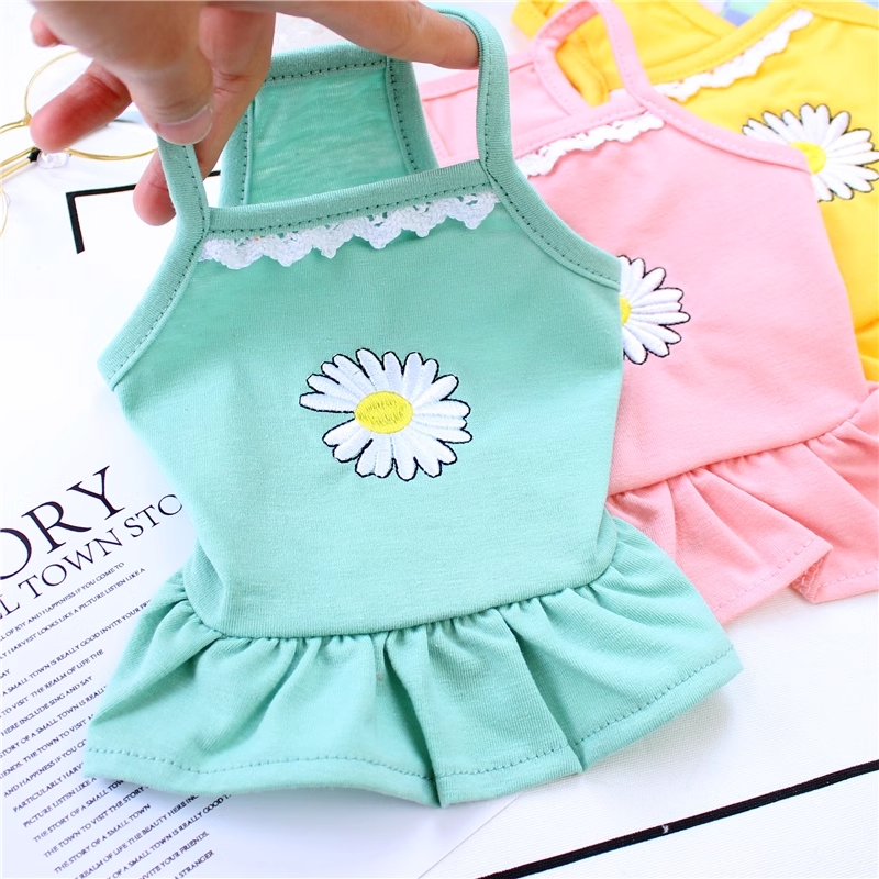 Daisy Embroidered Dresses for Dogs and Cats - T3 Pets Shop
