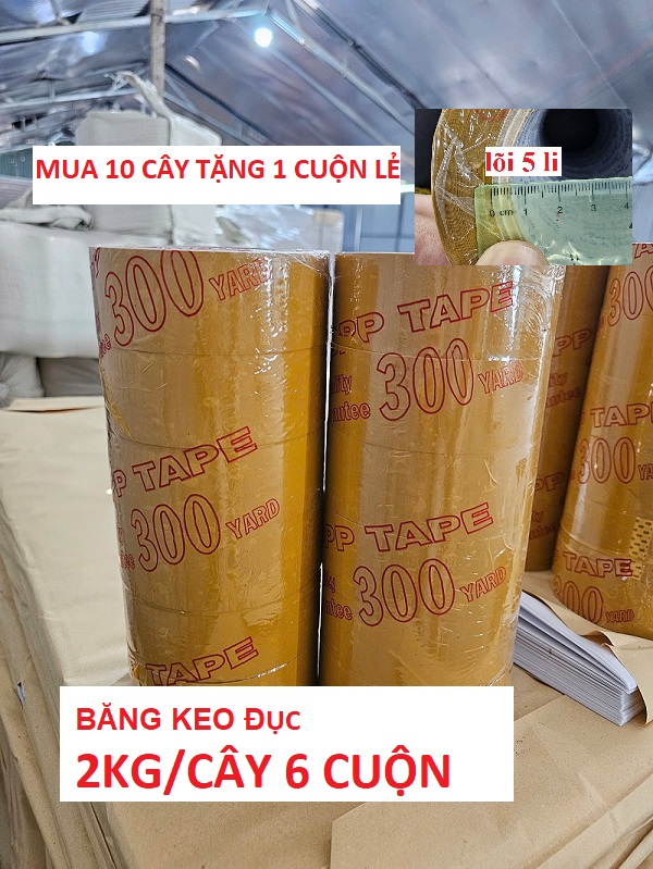 [VOUCHER 6%] Băng keo  ĐỤC 300yard   2kg  cây 6 cuộn
