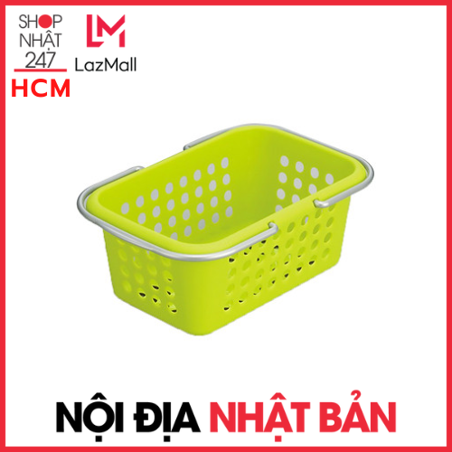 Giỏ đựng đồ có quai Inomata - xanh lá Nội Địa Nhật Bản