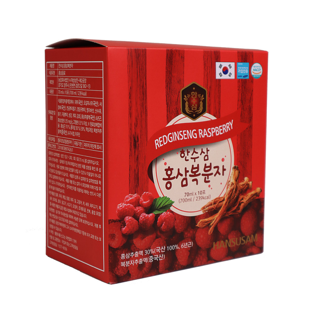 Nước Sâm Hansusam Hàn Quốc 70ml  x 20 gói - Sâm Rasberry